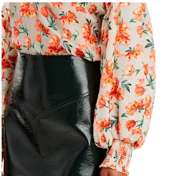 NWT Alice + Olivia Julius Silk Blend Blouse In Small - Picture 4 of 14